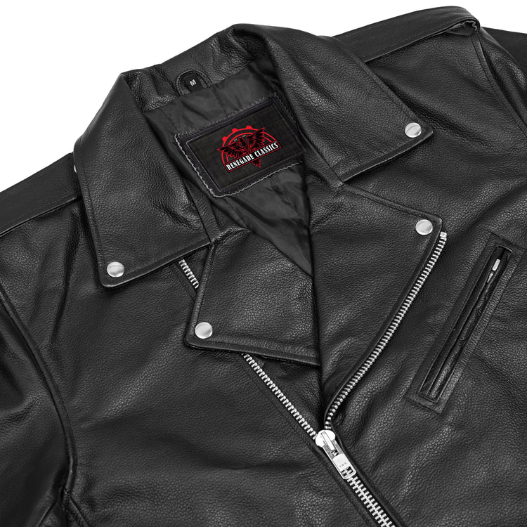 Dawn Rider Men's Premium Black Leather Motorcycle Jacket