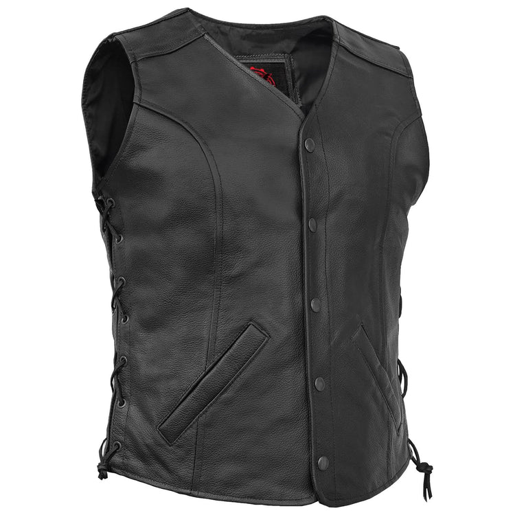 Clara Women's leather motorcycle vest