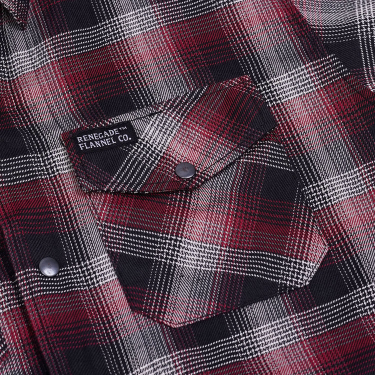 Riveter Men’s Maroon, Black, and White Flannel