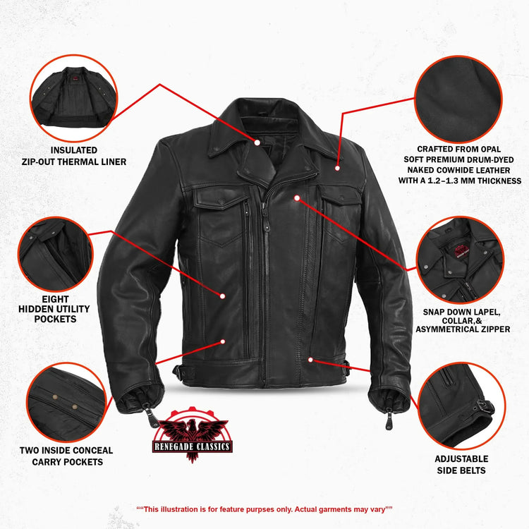 ShadowRider - Men's Leather Motorcycle Jacket