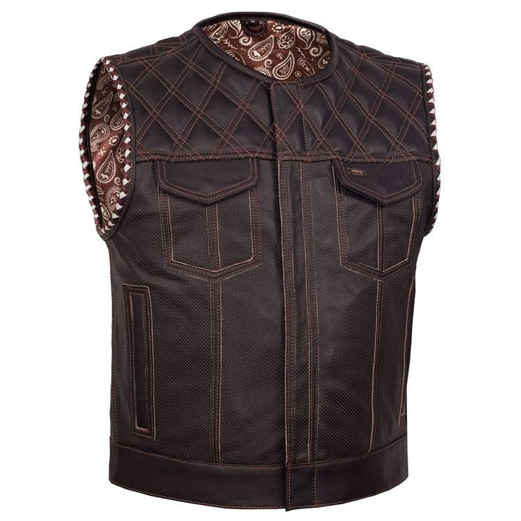 Brex Men’s Leather Motorcycle Vest