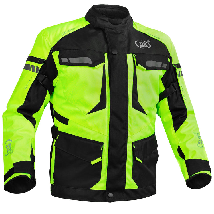 4-Season Hi-Vis Mens Textile Motorycyle Jacket Waterproof & Ventilated