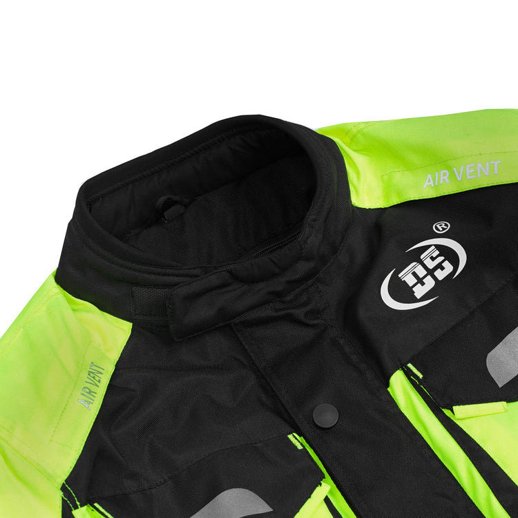 4-Season Hi-Vis Mens Textile Motorycyle Jacket Waterproof & Ventilated
