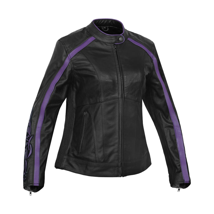 LunaShift Women’s Leather Motorcycle Jacket