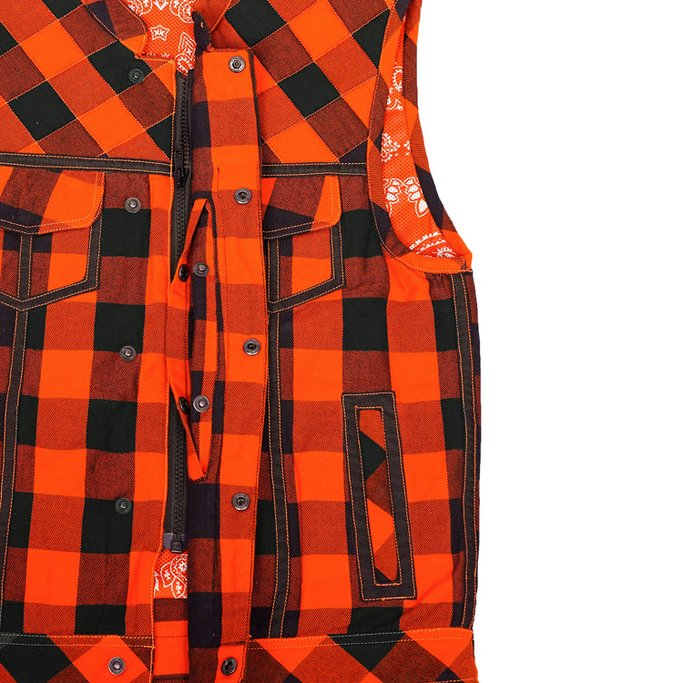 Rogue Inferno Mens Flannel Motorcycle Textile Vest