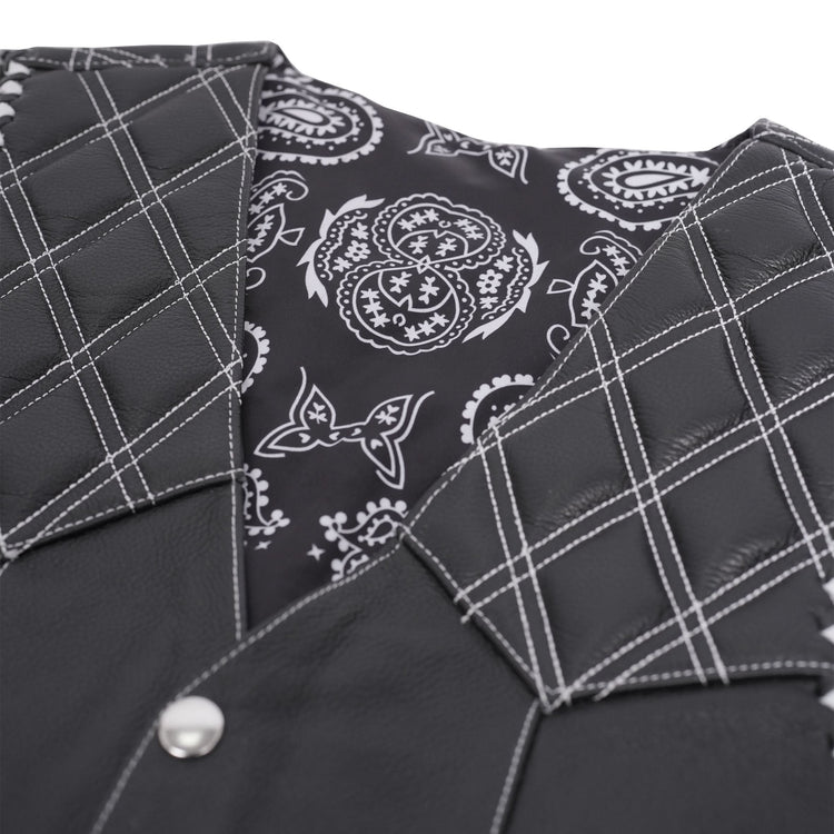 Velrik Mens Leather Motorcycle Vest