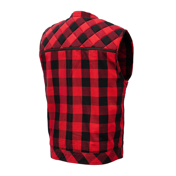 Scarlet Fury™ Mens Flannel Motorcycle Textile Vest