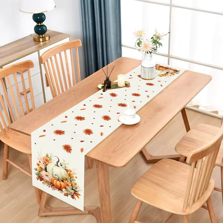 Pumpkin Thanksgiving Linen Table Flag