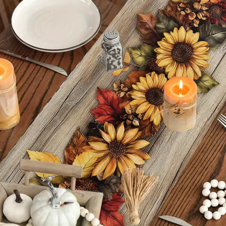 Festive Autumn Sunflower Table Runner