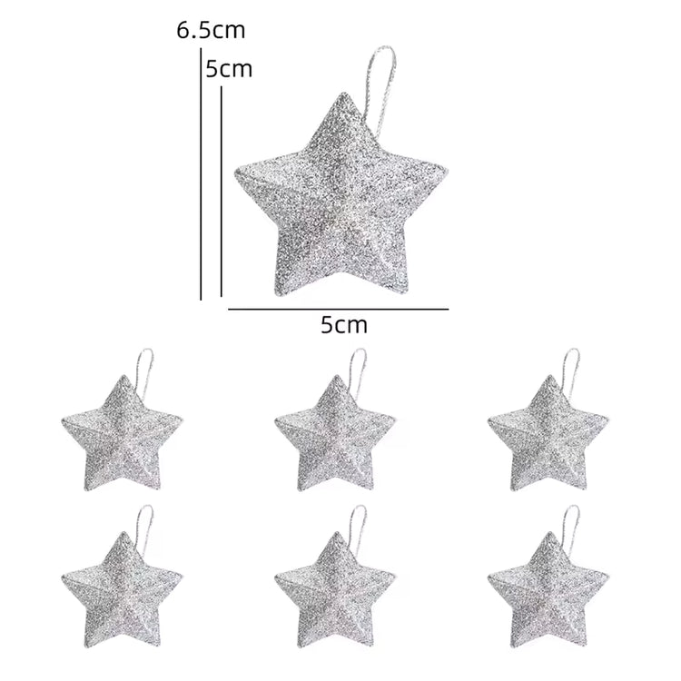 Gold Glitter Star Ornaments