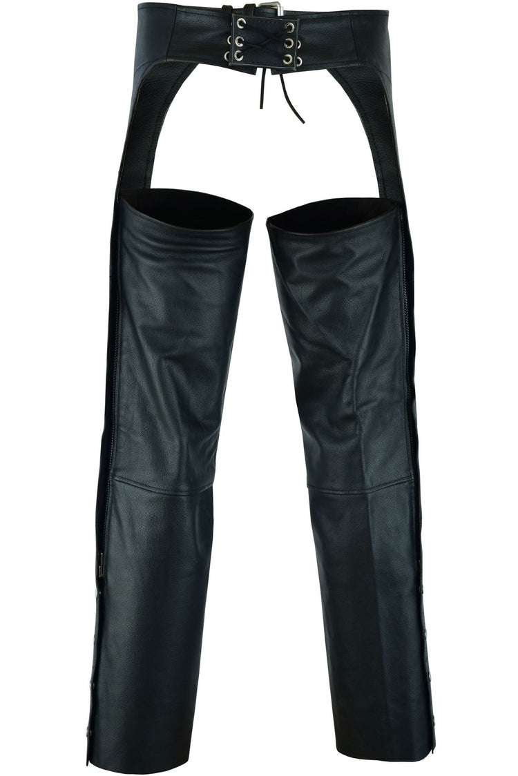Leather Guard Unisex leather motorcycle chaps - Black