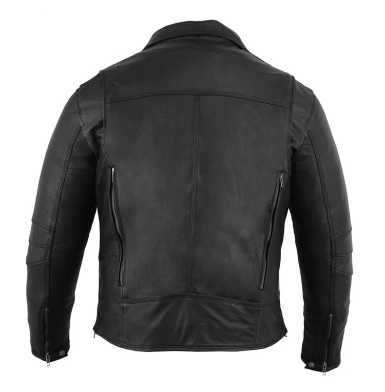 Black Speed Men's Motorcycle Leather Jacket – Smart Access Pocket