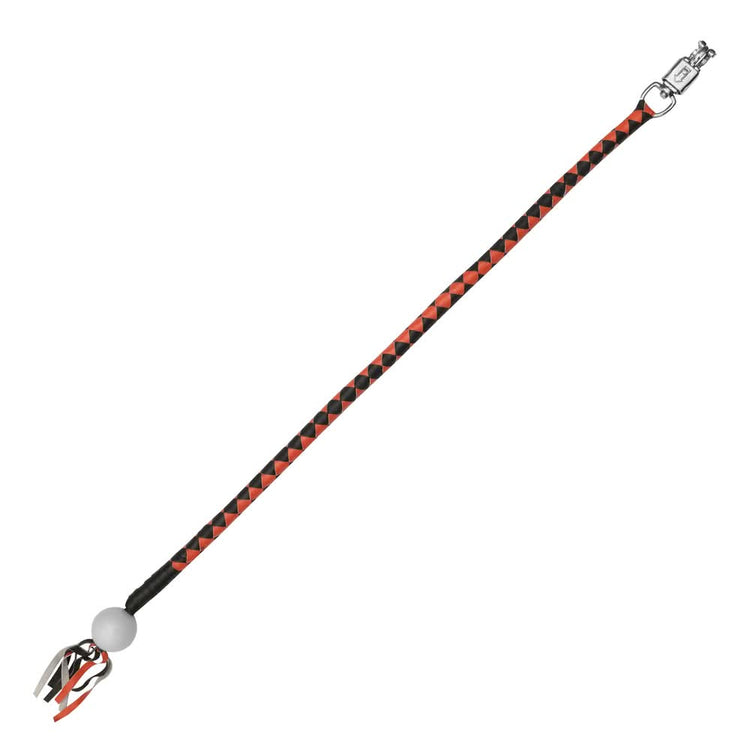 GBW29B Leather Biker Whip-Orange/Black W / White Pool Ball