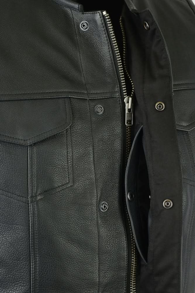 Renegade Classics Pick Black Motorcycle Vest with Smart Access Pockets