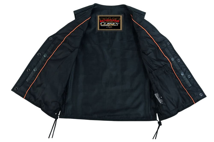 Ella Women's leather motorcycle vest - Black