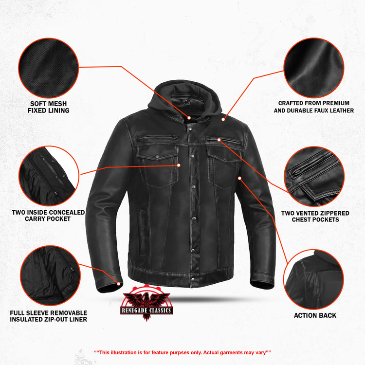 DarkMuse Men’s Leather Motorcycle Jacket