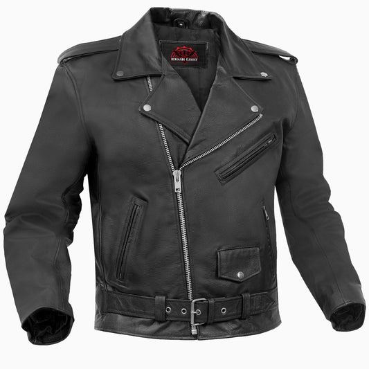 Dawn Rider Men's Premium Black Leather Motorcycle Jacket