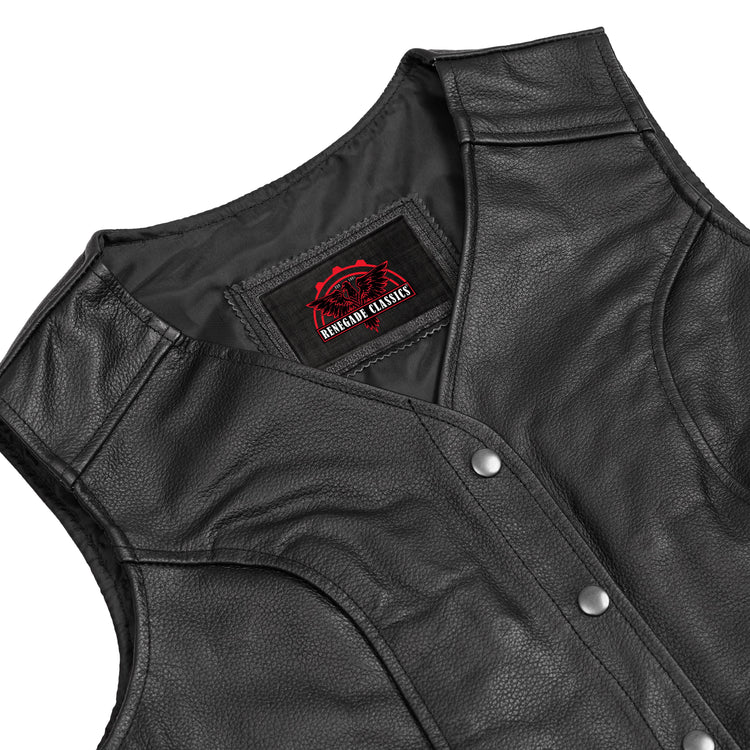 Clara Women's leather motorcycle vest