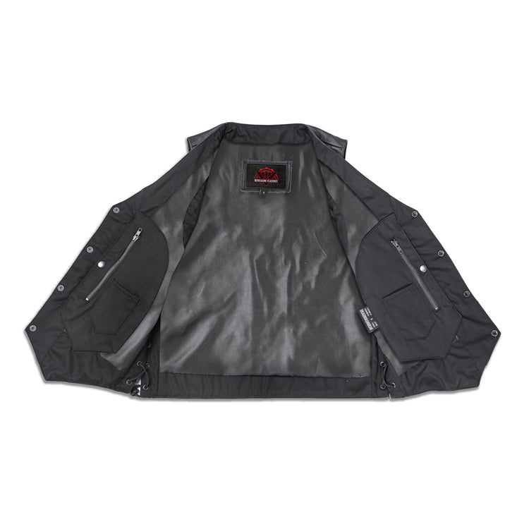 Men's Line Ranger Multi-Pocket Motorcycle Vest - Black