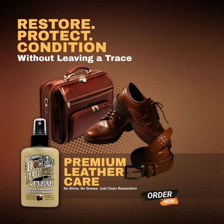 DOC BAILEY'S LEATHER CLEAR, CLEAN, CONDITION & WATERPROOF ALL LEATHER COLORS