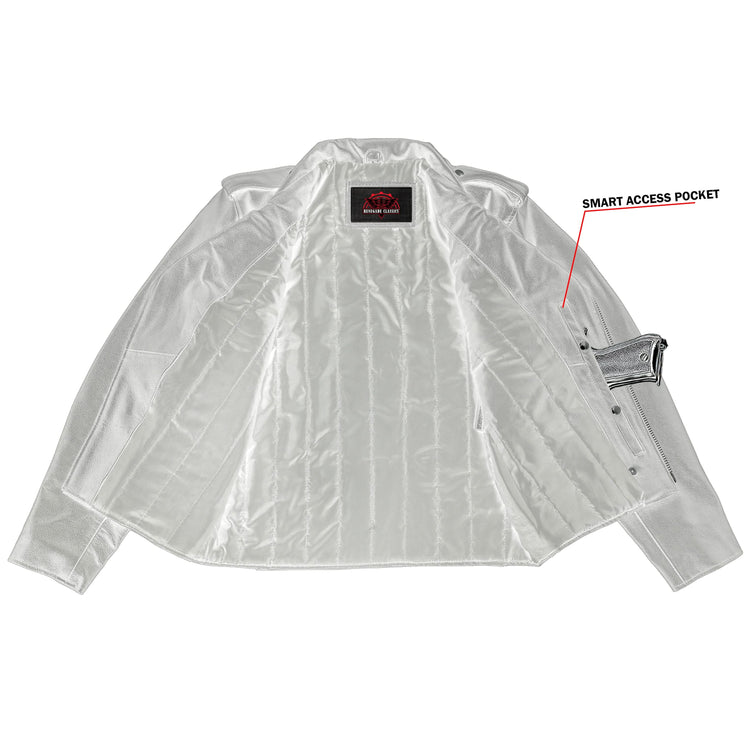 Classic Star Black Men's Leather Motorcycle Jacket – Adjustable Fit