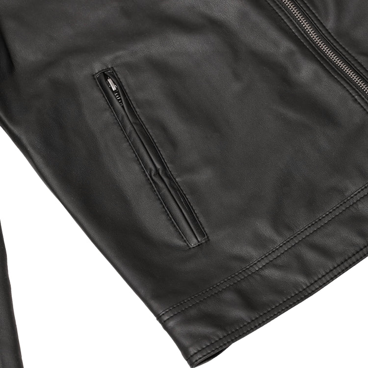 Jet Pace Men’s Faux Leather Motorcycle Jacket