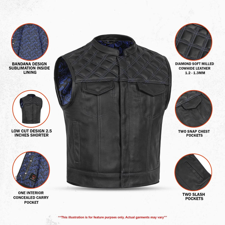 Odin Grim Men's Motorcycle Leather Vest