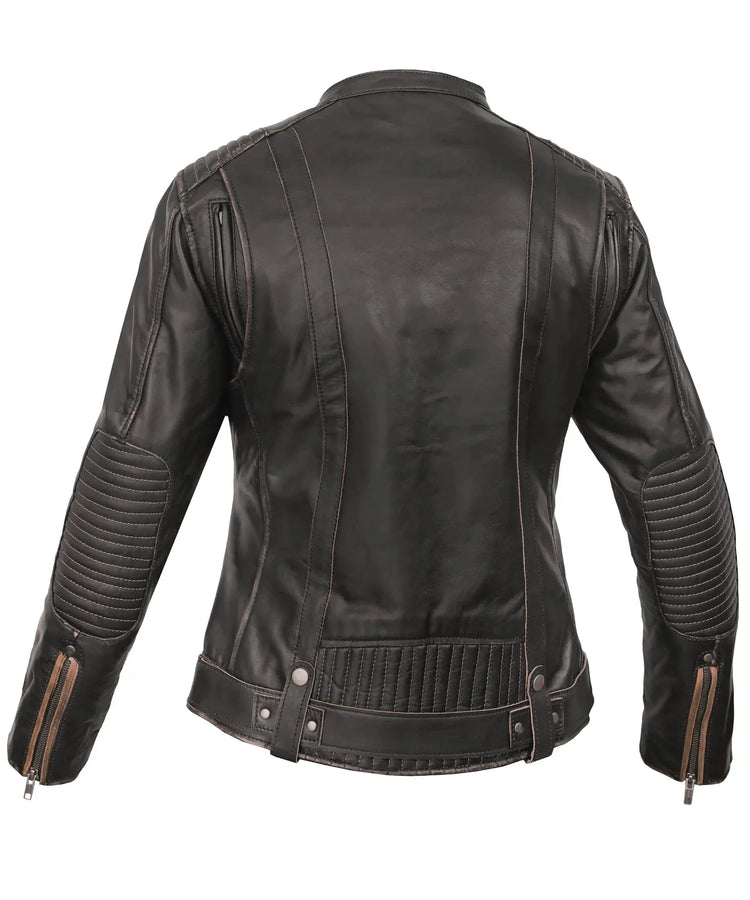 Maison Veyra Women’s Leather Motorcycle Jacket