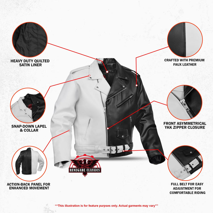 Mono Racer Mens Faux Leather Motorcycle Jacket