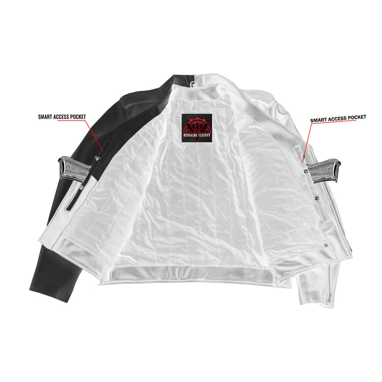 Mono Racer Mens Faux Leather Motorcycle Jacket