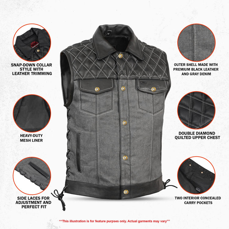 Dark Venture Men’s Leather Vest