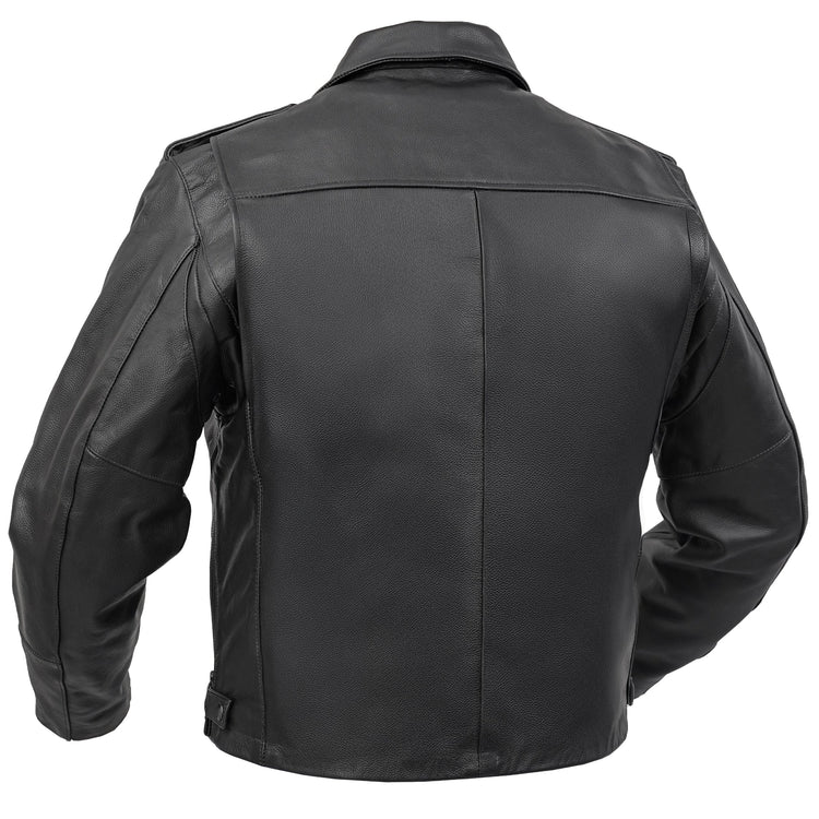 Black Raider Men’s Leather Motorcycle Jacket