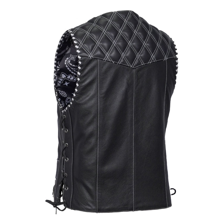 Velrik Mens Leather Motorcycle Vest