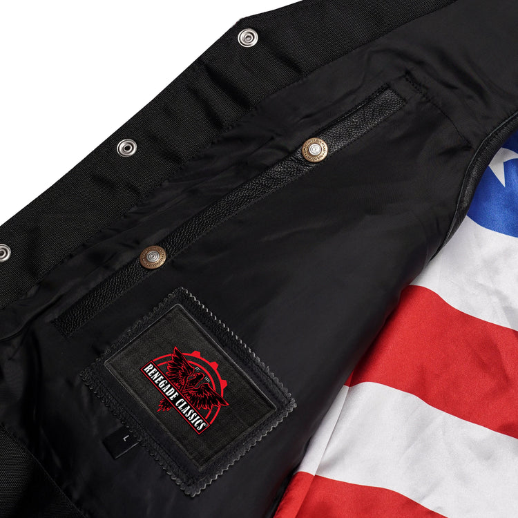 Star-Dusted Mens Leather Motorcycle Vest