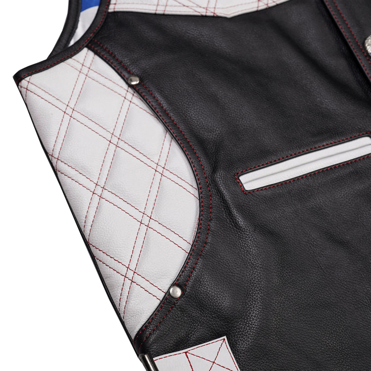 Star-Dusted Mens Leather Motorcycle Vest