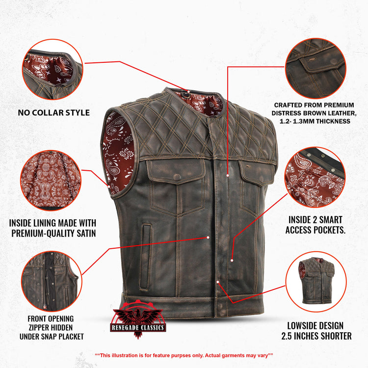 Liberty Knight - Lowcut Blaze Lowside Men's Leather Vest