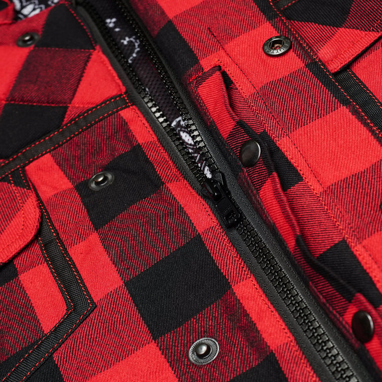 Scarlet Fury™ Mens Flannel Motorcycle Textile Vest