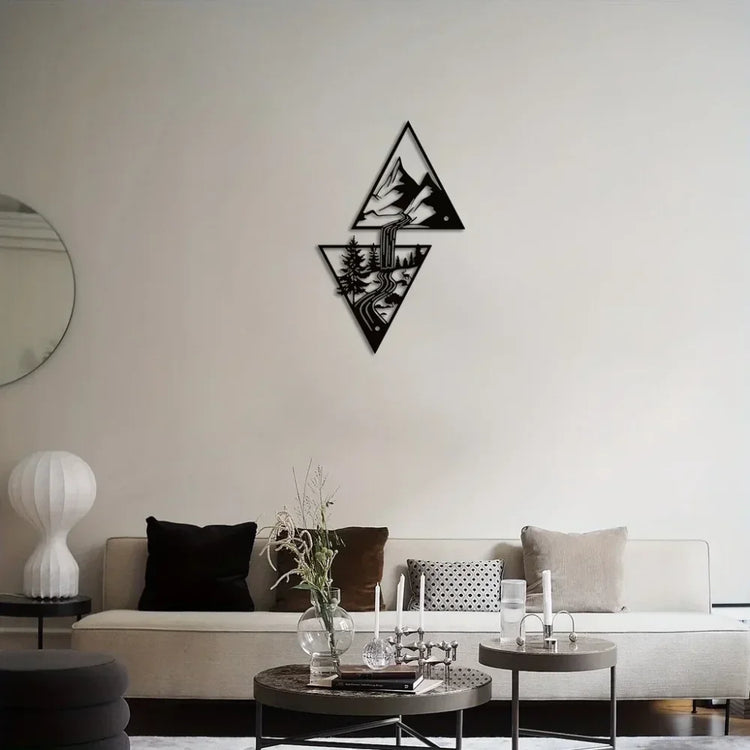 Mountain Wall Art, Mountain Waterfall Metal Wall Art Home Decor, Metal Wall Art, Home Decor Modern Art Wall Ornaments Artwork