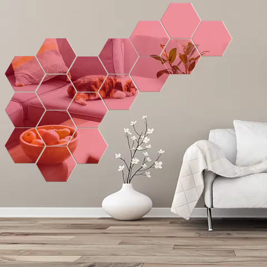 Hexagon Mirror Wall Sticker