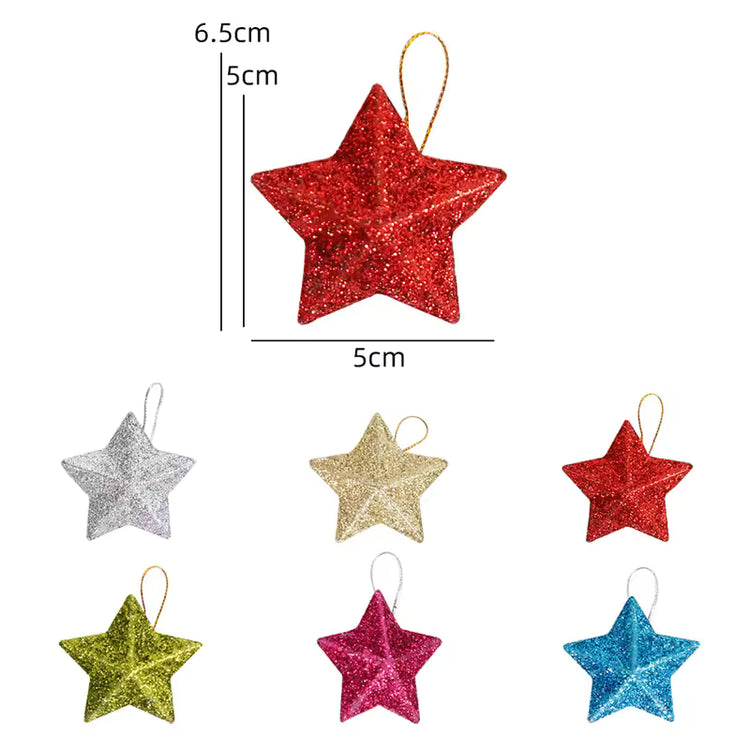 Gold Glitter Star Ornaments