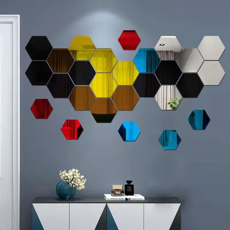 Hexagon Mirror Wall Sticker
