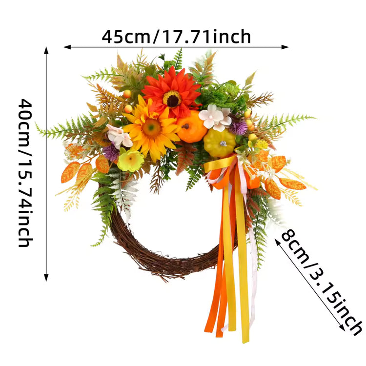 Yannew Fall Wreaths for Front Door