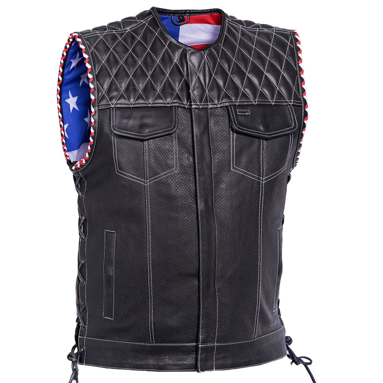 Throtlex Mens Leather Motorcycle Vest