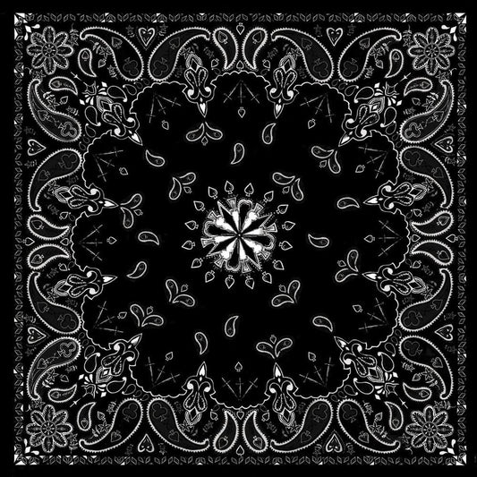 B1- Bandanna Black Paisley