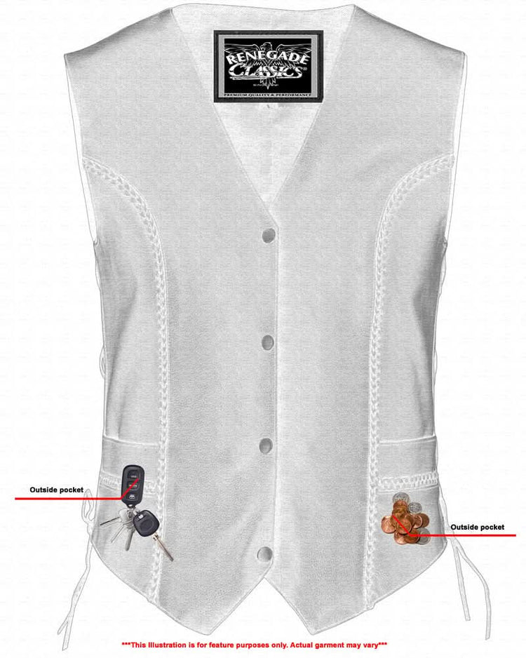 Enchantia Women's leather motorcycle vest