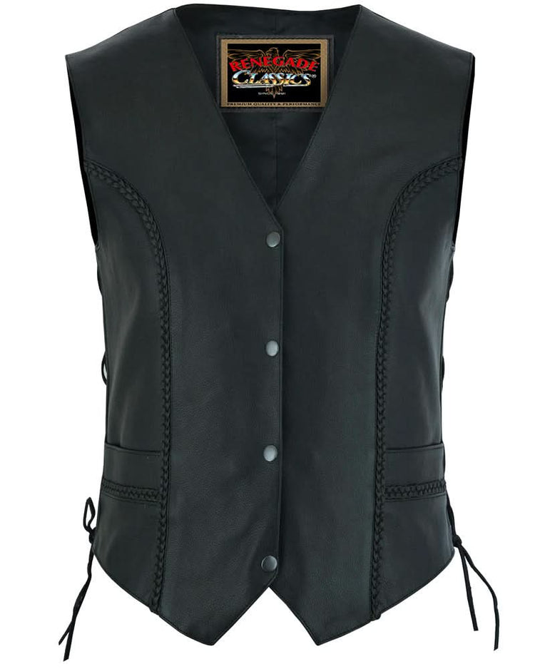 Enchantia Women's leather motorcycle vest