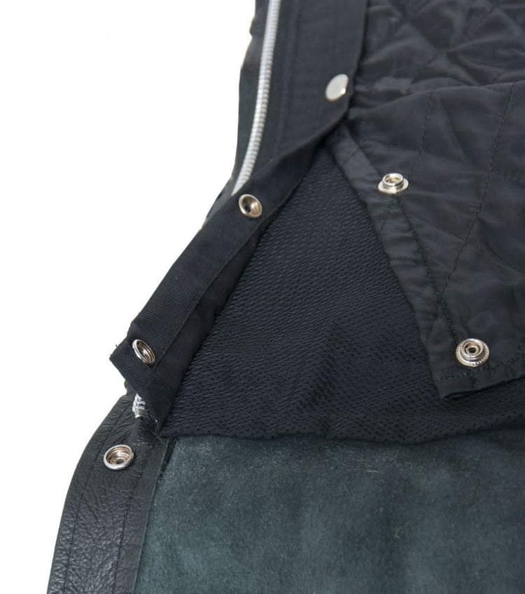 Rider Shield Black leather motorcycle chaps - Black