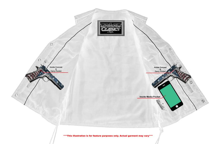 Ella Women's leather motorcycle vest -  Black