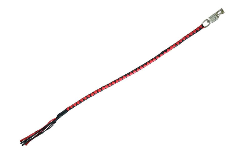 GBW23 Leather Biker Whip-Red/Black
